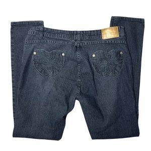 Apple Bottoms Jeans Womens Midrise Skinny Gold Label Black Denim Size 13/14